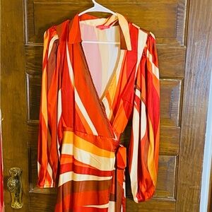 Beautiful Flying Tomato Silky Wrap Dress Size M